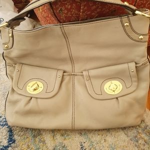 Etienne Aigner Taupe leather handbag